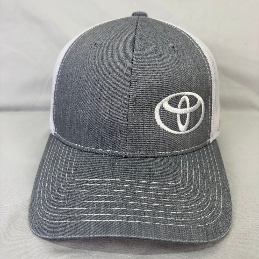 Toyota Hat Trucker Snapback Mens OSFM Gray White Logo Cap